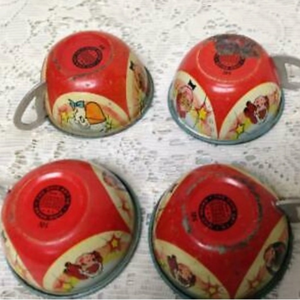 1940-50s Ohio Art, #105 The Wedding, 12pc Childs Tin Tea Set