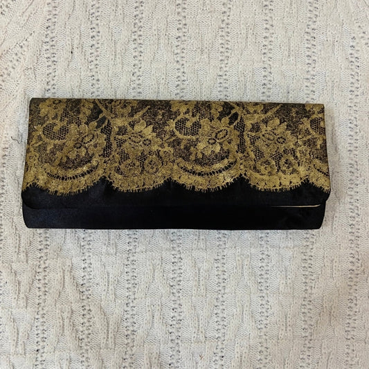 Black and Gold Rectangular Evening Clutch