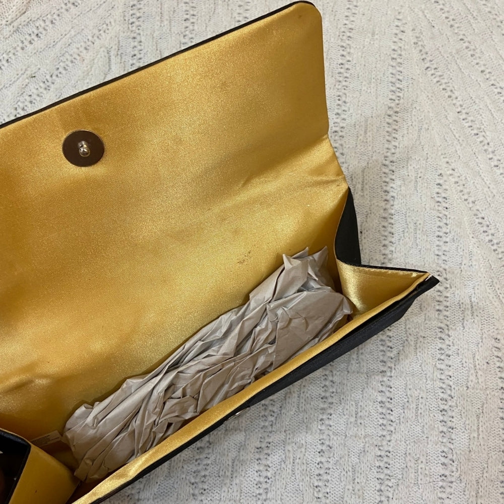 Black and Gold Rectangular Evening Clutch