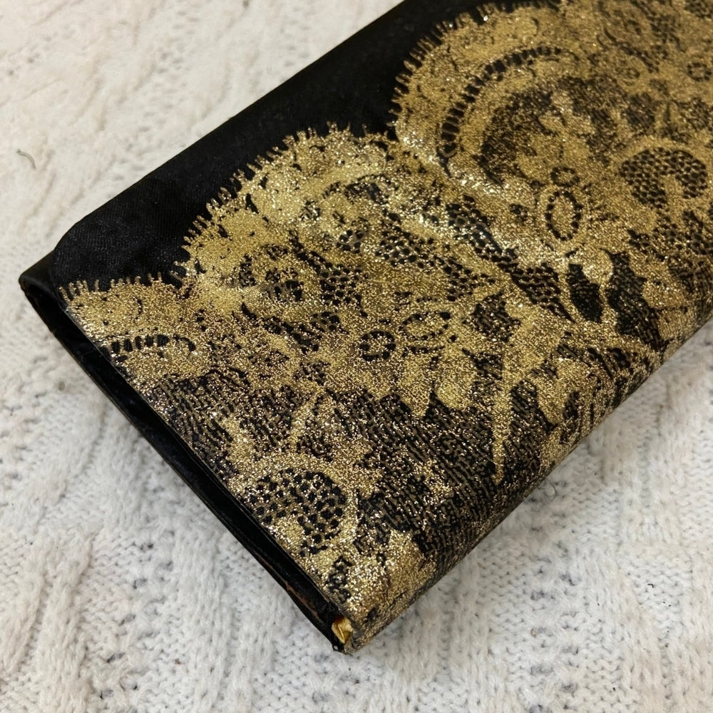 Black and Gold Rectangular Evening Clutch
