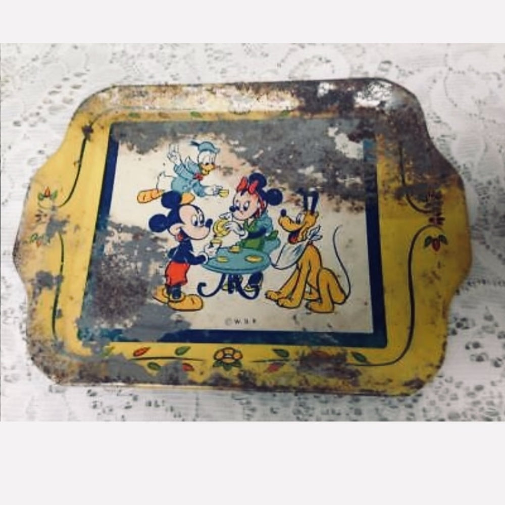 1950s Chein’s Disneyland Childs 14pc Tin Tea Set Mickey-Pluto