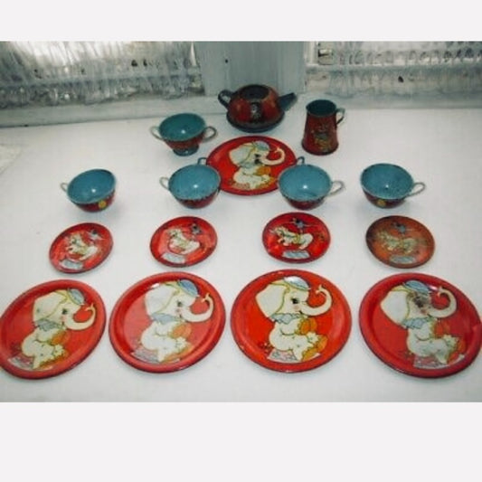 1948 Ohio Art #158, Circus Child’s Tin Tea Set