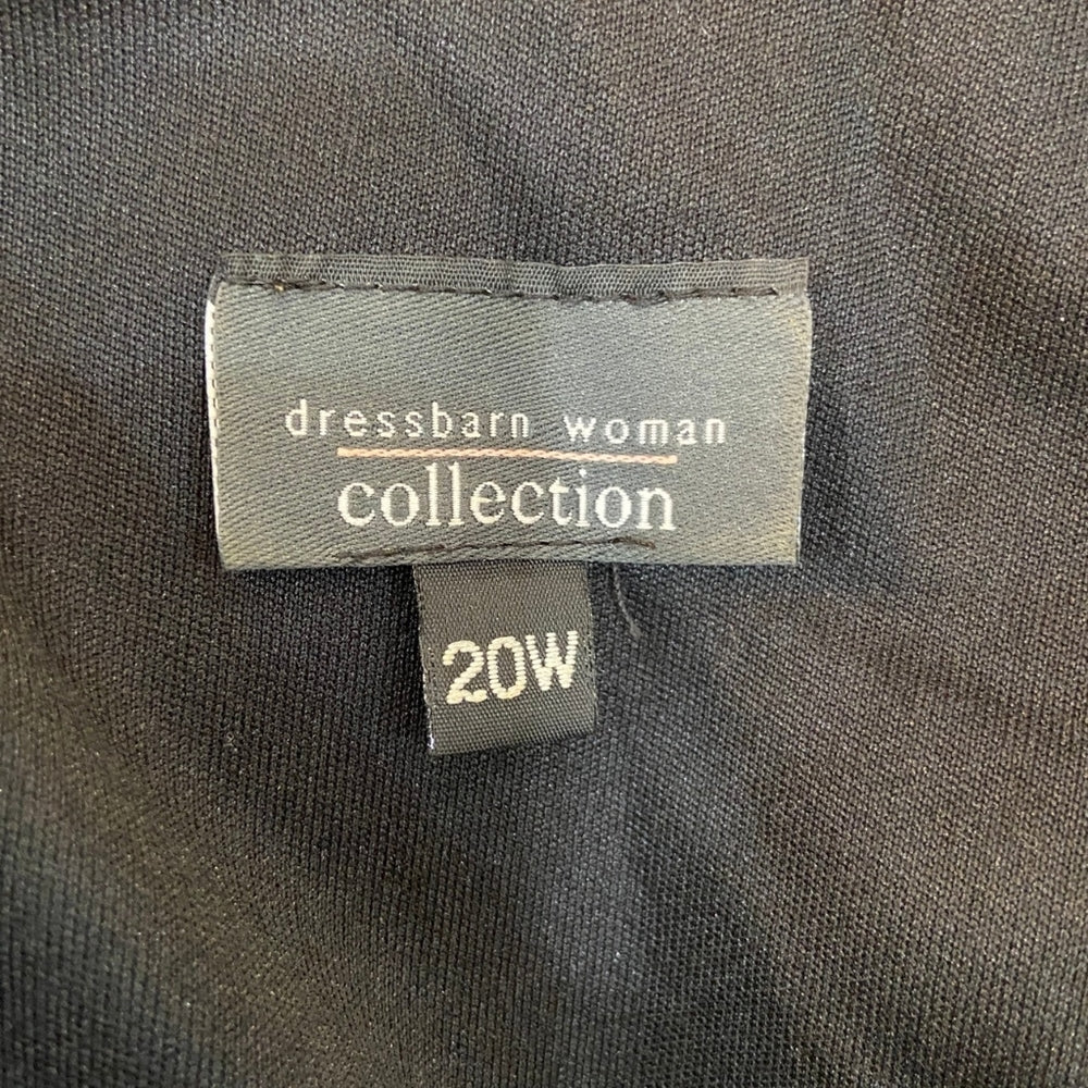 Dressbarn Women Collection, V Neck Beaded Black Blouse - Size 20W