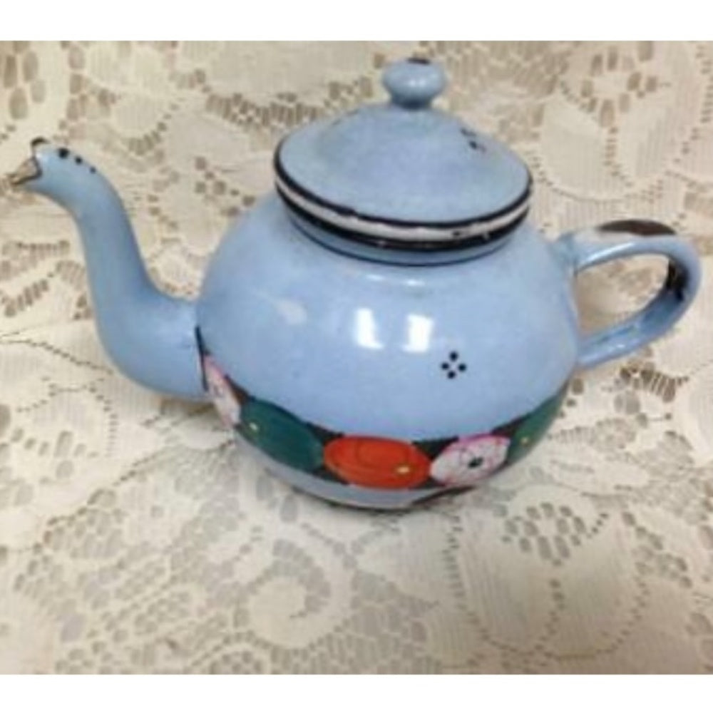 Antique,  Germany,  17-pc Blue Floral Child's Tea Set