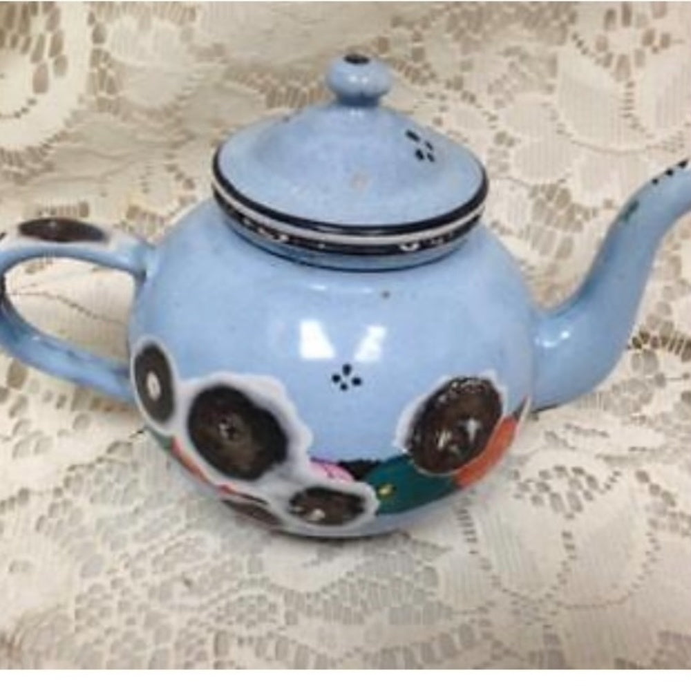 Antique,  Germany,  17-pc Blue Floral Child's Tea Set