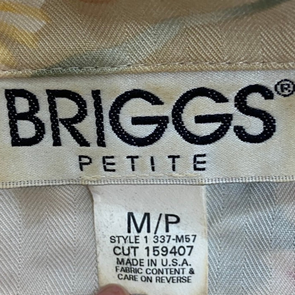 Briggs Petite, Floral Multicolored Button-Down Blouse