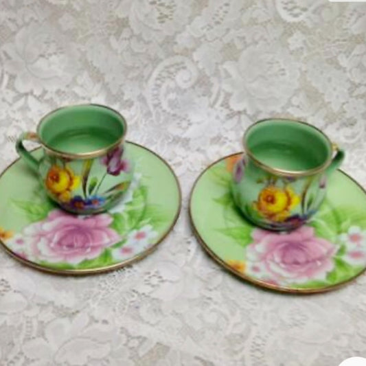 Vintage, MacKenzie Childs Green Enamelware 4pcTea -Luncheon Set