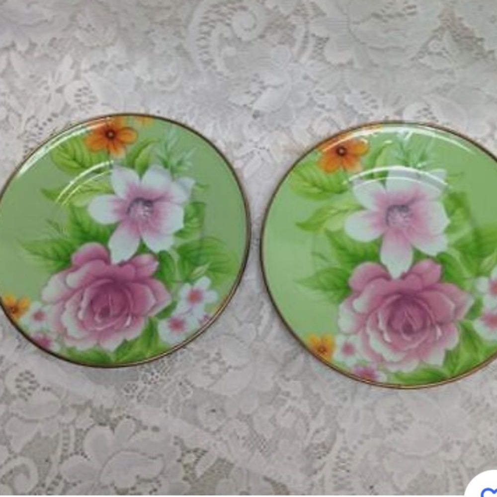 Vintage, MacKenzie Childs Green Enamelware 4pcTea -Luncheon Set