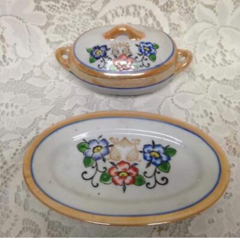 Vintage, Lusterware, 20pc Child's Tea Dinner Set for 4 with Orig. Box