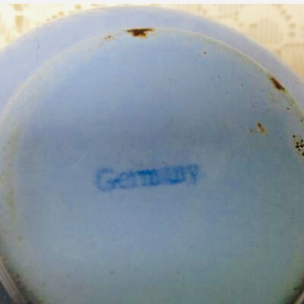 Antique, Rare, Germany, Sky Blue  Enamelware, 6pc Childs Tea Set