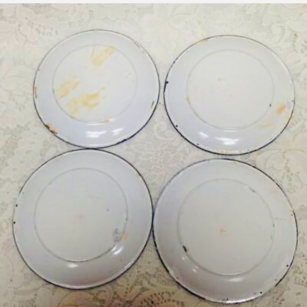 Antique, Rare, 17pc Nursery Rhyme,  Enamelware Tea Set