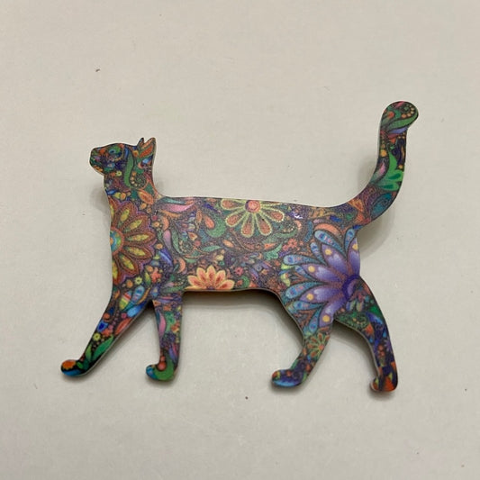 Cat Lovers Multi-color Brooch
