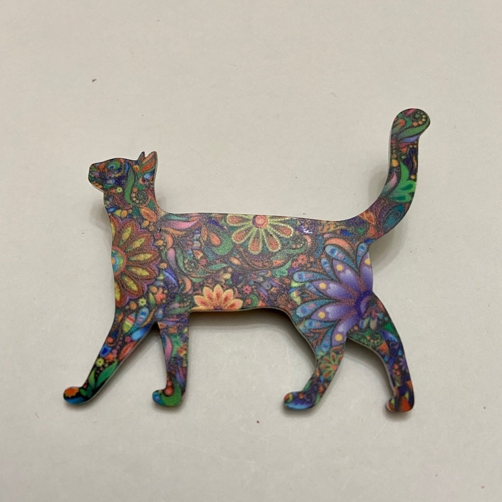 Cat Lovers Multi-color Brooch