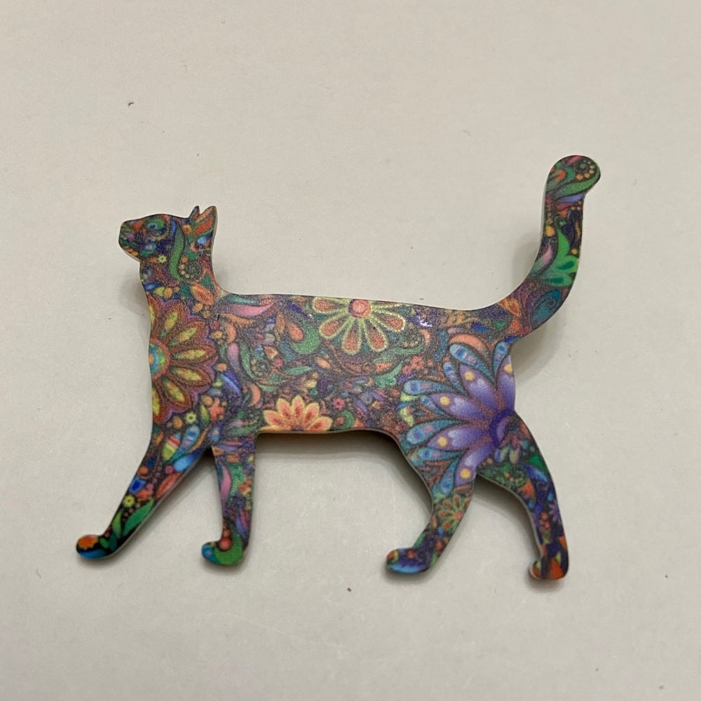 Cat Lovers Multi-color Brooch
