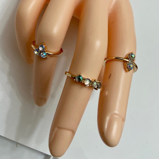 Vintage 3pc Gold Tiny  Rings