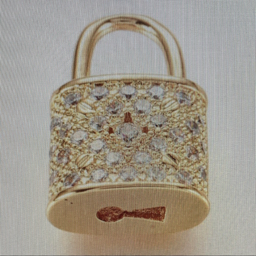 Gold Tone Elegant Padlock Charm with 18in Chain Necklace
