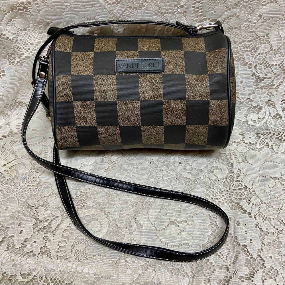 Vintage Vanderbilt Plaid Pouch- Crossbody 8.5in x 6.5in x 3in