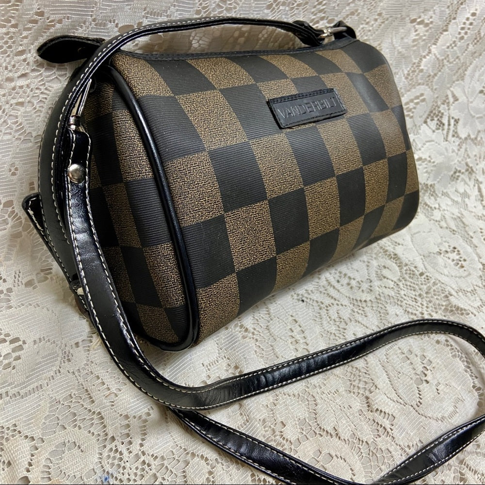Vintage Vanderbilt Plaid Pouch- Crossbody 8.5in x 6.5in x 3in