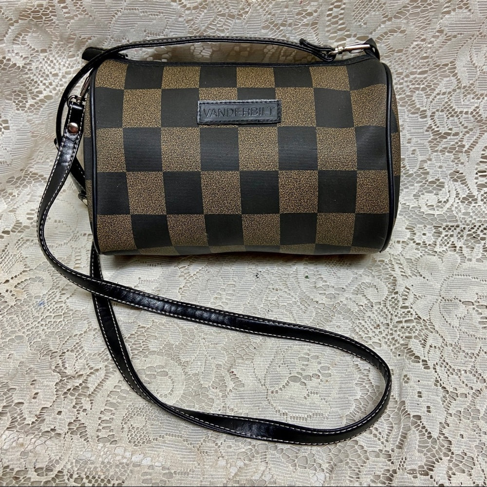 Vintage Vanderbilt Plaid Pouch- Crossbody 8.5in x 6.5in x 3in