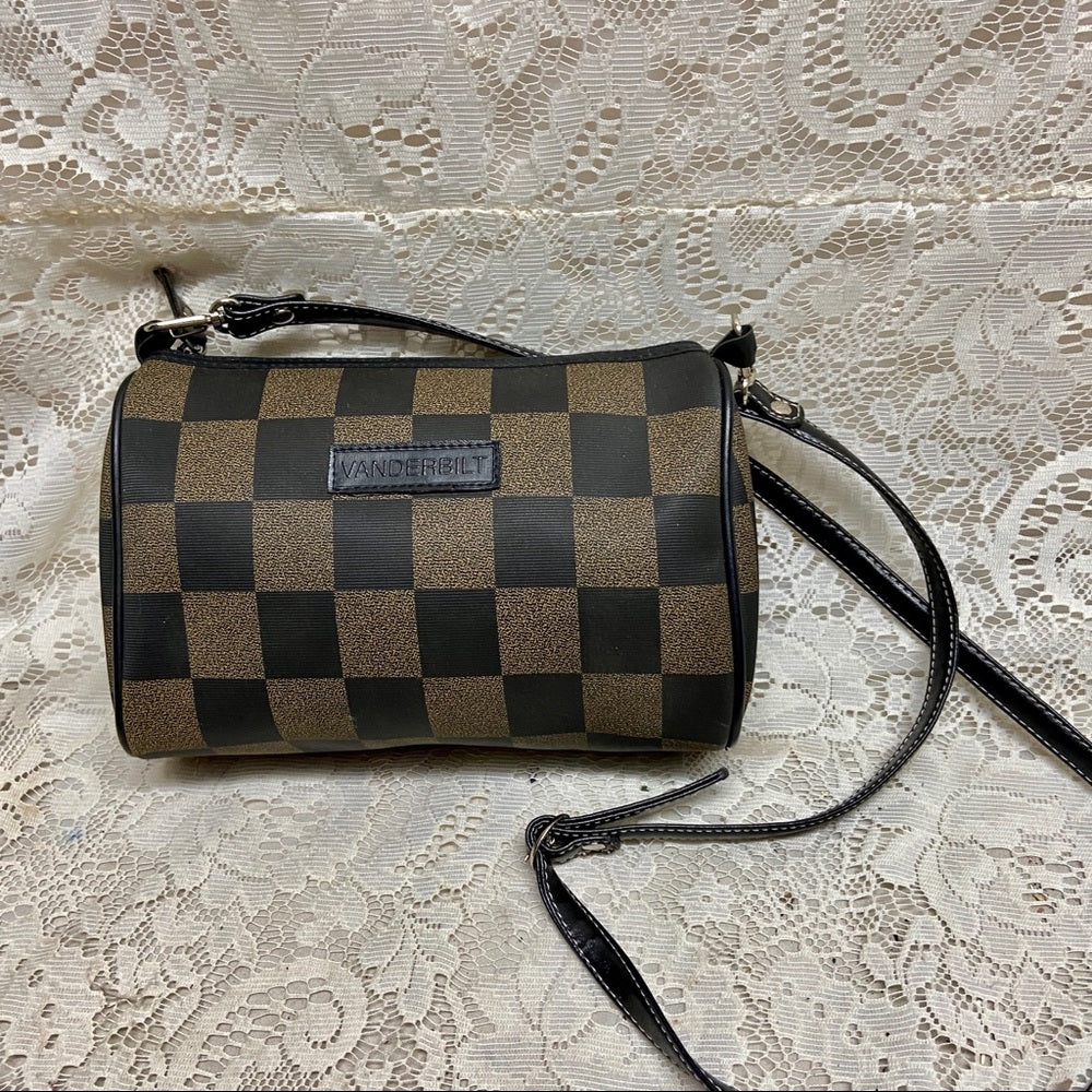 Vintage Vanderbilt Plaid Pouch- Crossbody 8.5in x 6.5in x 3in