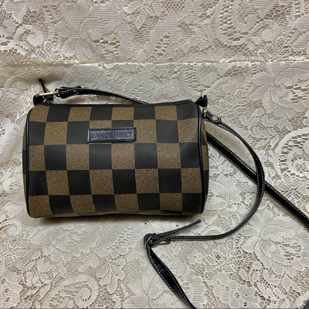 Vintage Vanderbilt Plaid Pouch- Crossbody 8.5in x 6.5in x 3in