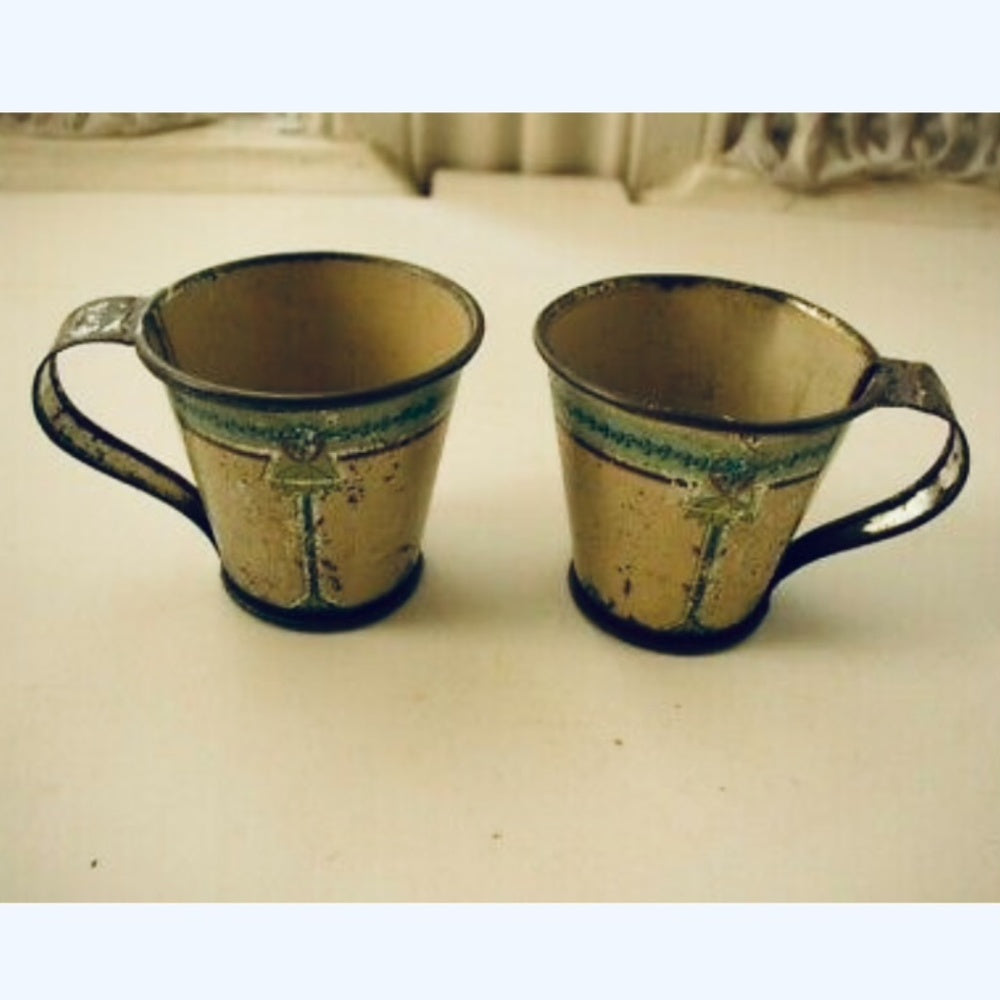 Art Deco, Elegant 7-pc Child’s Tin Tea Set