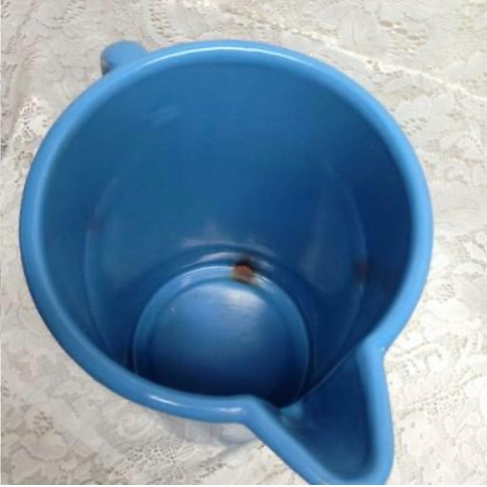 Antique, Rare, French Blue Willow Enamelware Set, Wash Bowl 16in-Pitcher 12in H