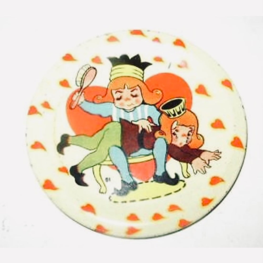 1942 Ohio Art, BK Benjamin, #81 Queen of Hearts 4-pc Child’s Tin Tea Set (pmt