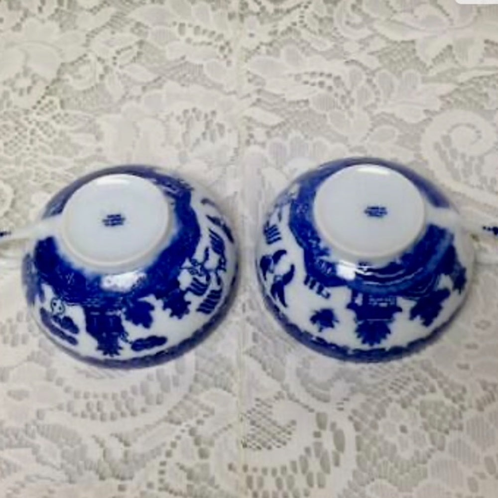 Vintage, 1947-1952, Occupied Japan, Blue Willow, 10pc Tea Set for 4