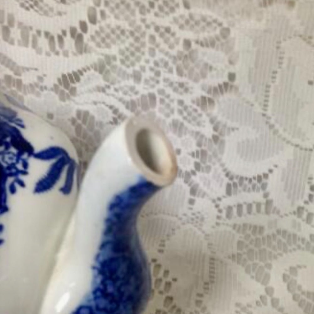 Vintage, Rare, 1911 Buffalo Pottery, 5-pc Blue Willow Tea Set