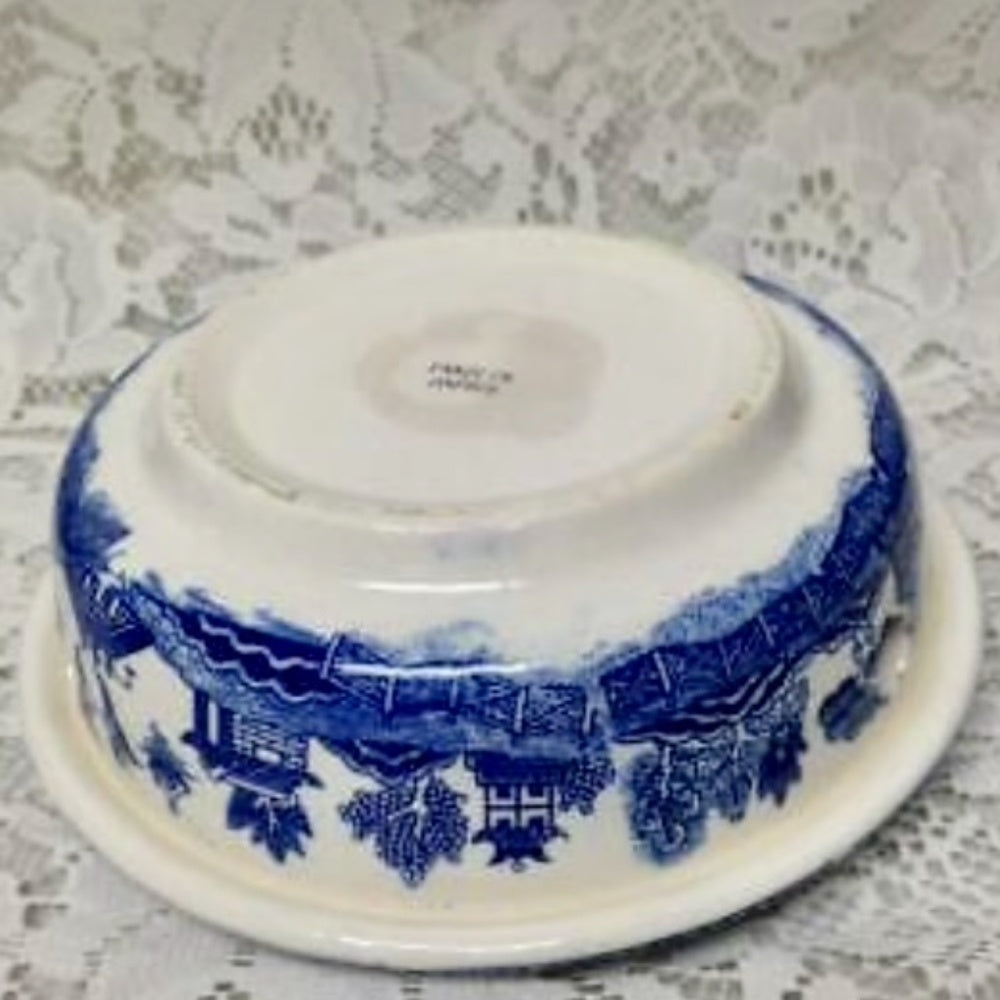 Vintage, Rare Made in Japan, Large, 8.5in x 7.5in Blue Willow Carafe with Warmer