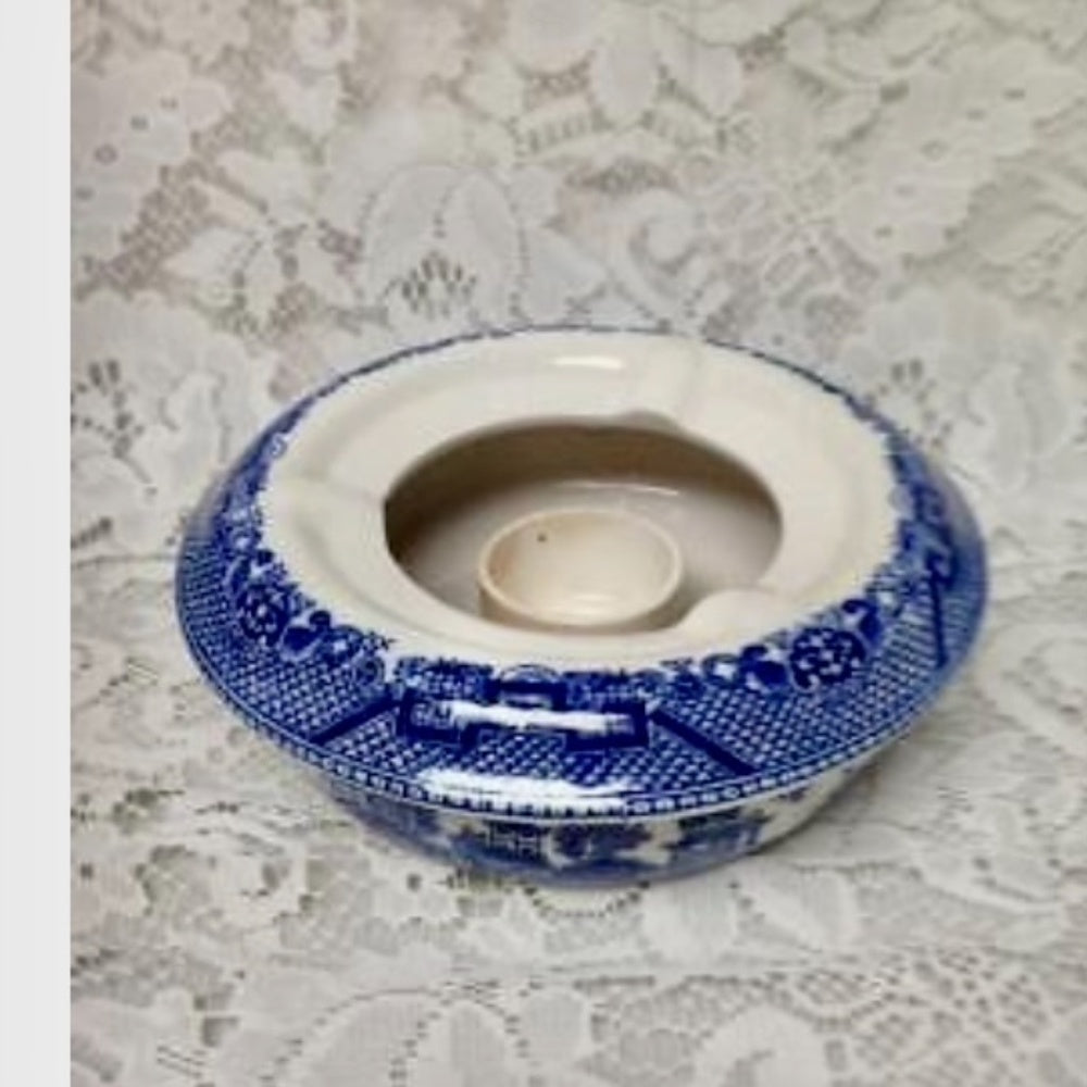 Vintage, Rare Made in Japan, Large, 8.5in x 7.5in Blue Willow Carafe with Warmer