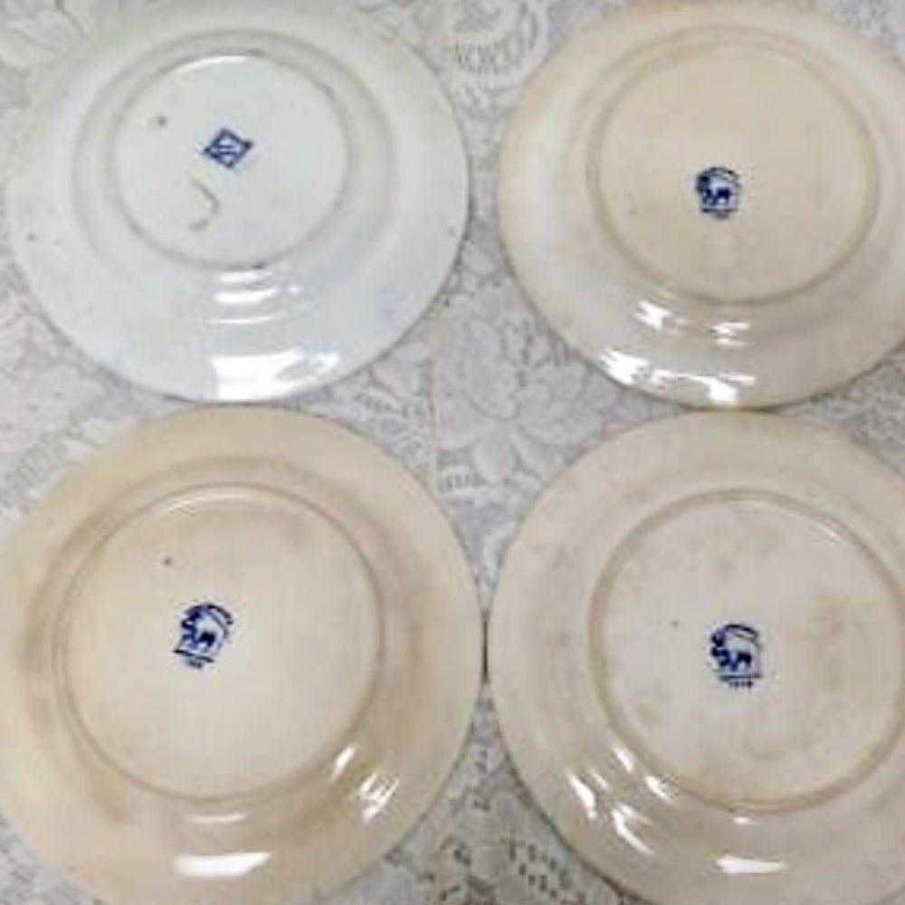 Vintage, Rare, Buffalo Pottery, 12-pc Blue Willow Snack-Dinner Set