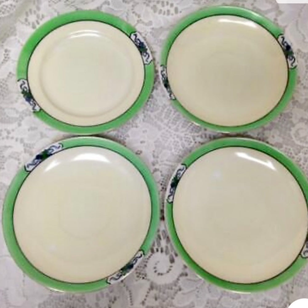 Antique Noritake Moriyama Polychrome- Variant Blue Willow, 13pc Tea Set