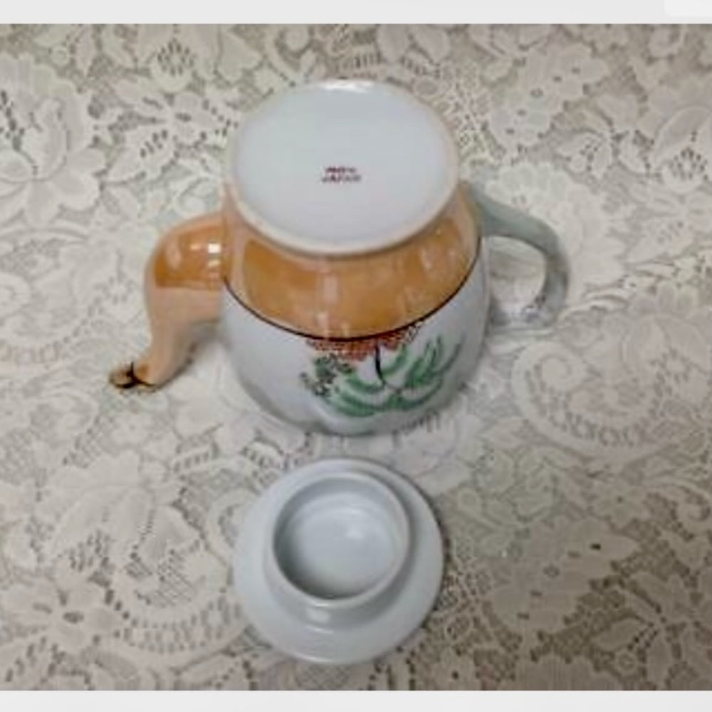 Vintage, 1930s, Japan, Lusterware, Variant Gaudy Blue Willow 5pc Tea Set