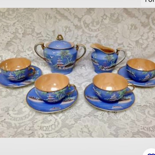 1920s, Moriyama-Morimura, Japan, Variant Polychrome Willow 11pc - Tea Set
