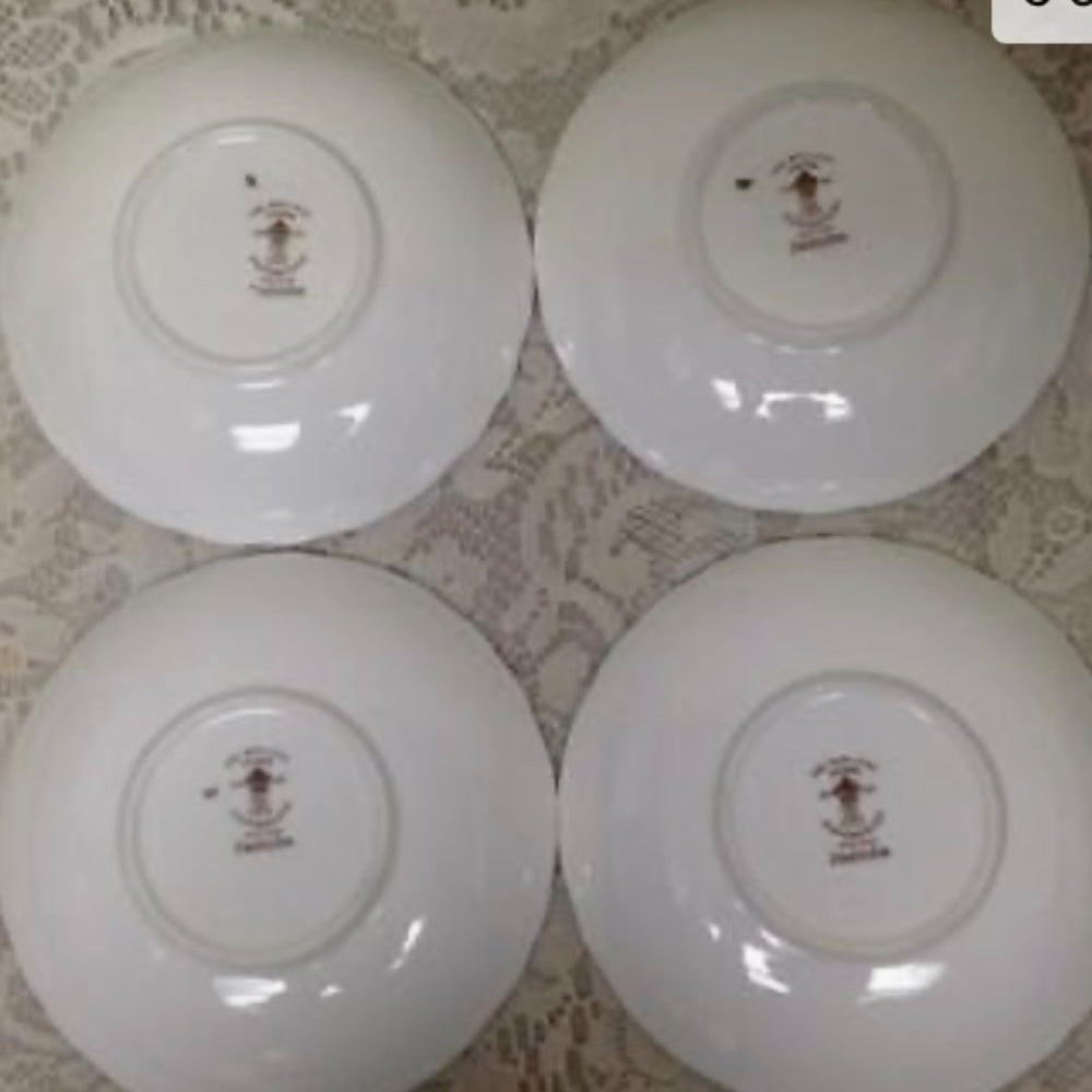 Vintage, Crown Staffordshire Polychrome, Variant Willow 6pc, Dessert Set