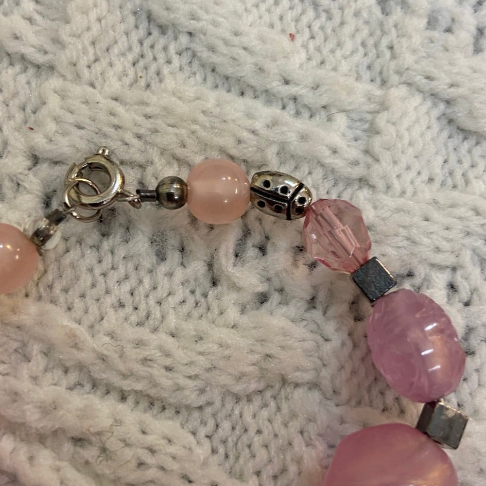 2pc Small Pink Beaded Bracelets