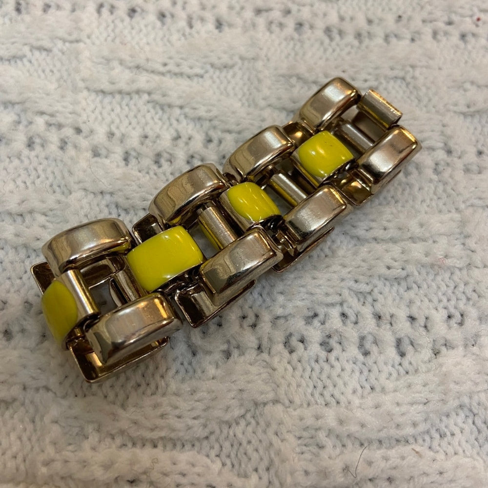 Yellow Enamel Hinged Bangle