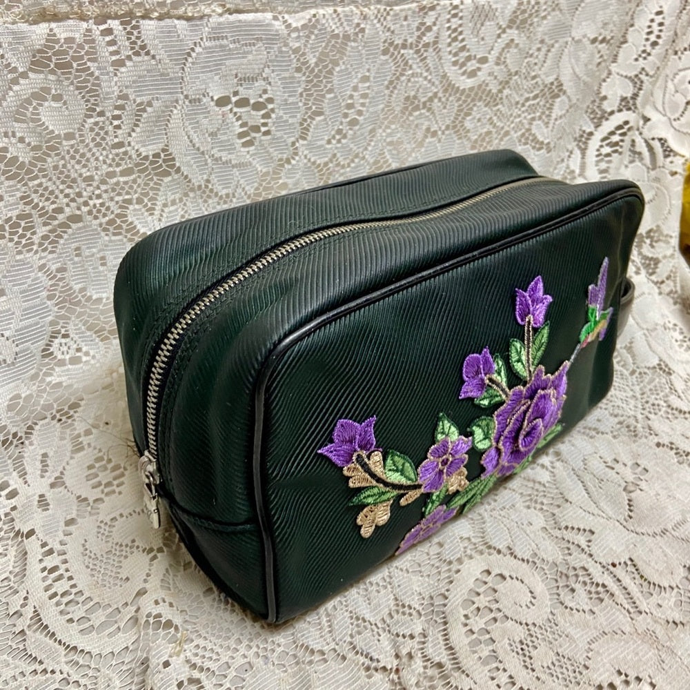 Louis Vuitton Green Black Canvas Pouch-Wristlet