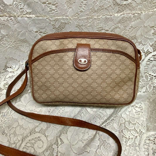 Celine, Cream Macadam Crossbody Handbag