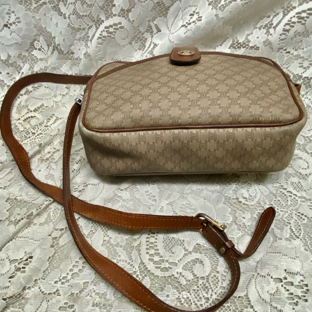 Celine, Cream Macadam Crossbody Handbag