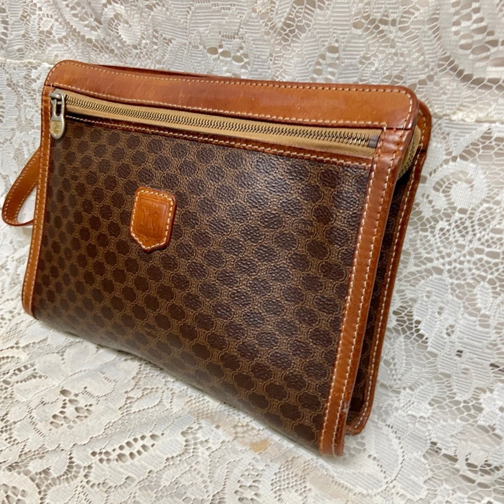 Celine, Brown Mono 2-way Clutch ,Crossbody Handbag