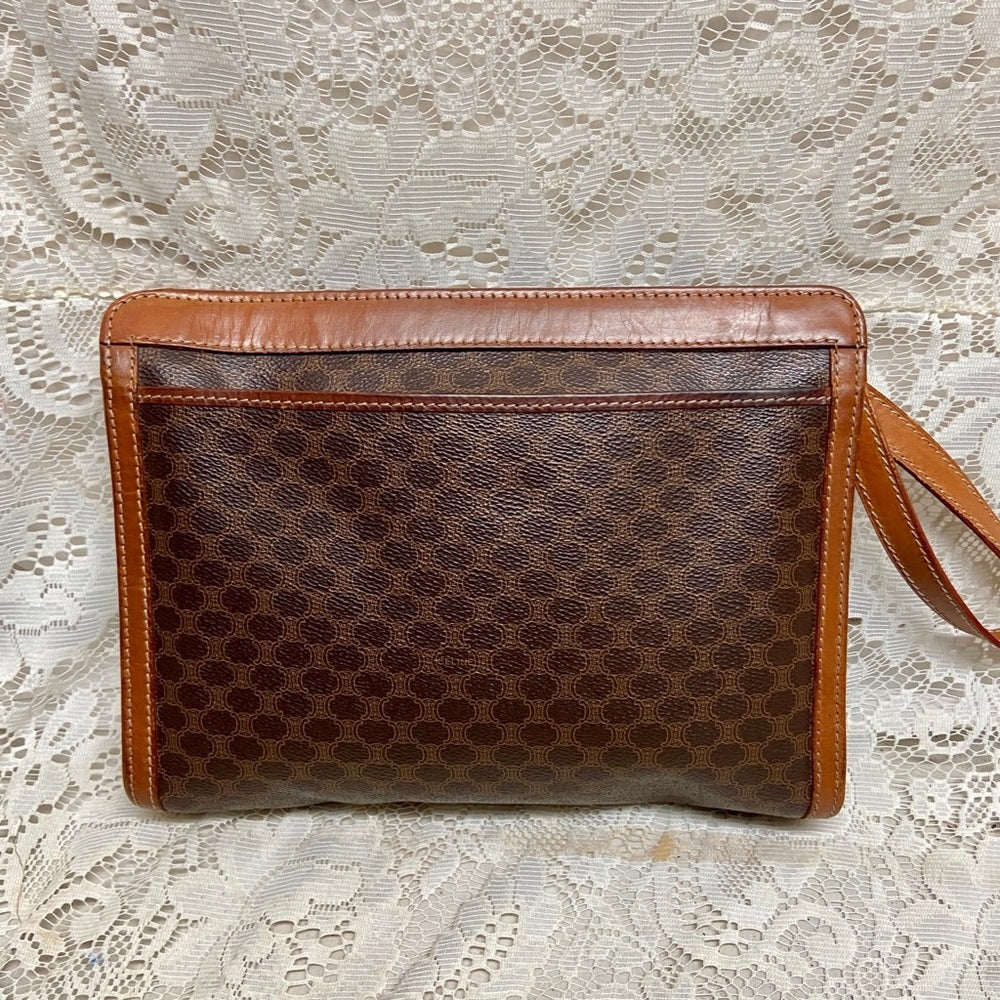 Celine, Brown Mono 2-way Clutch ,Crossbody Handbag