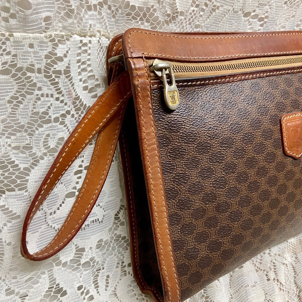 Celine, Brown Mono 2-way Clutch ,Crossbody Handbag