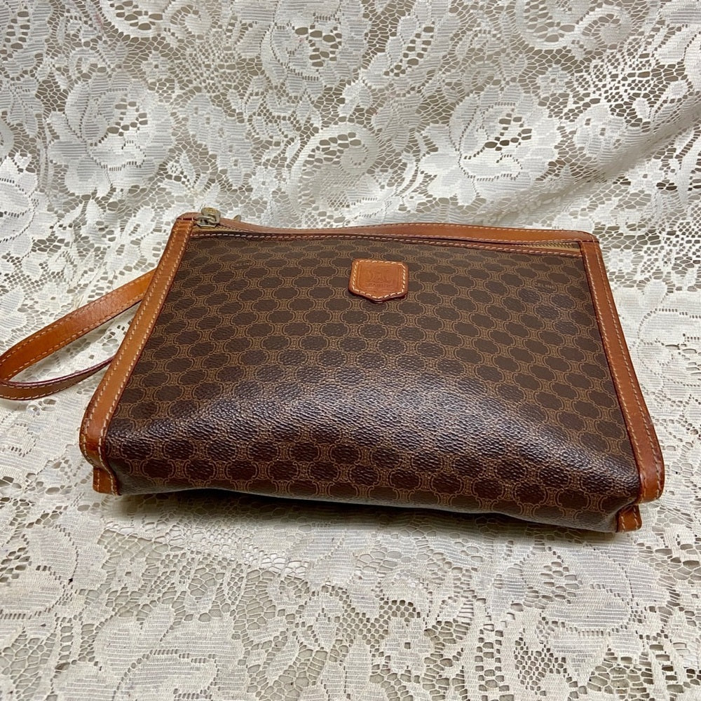 Celine, Brown Mono 2-way Clutch ,Crossbody Handbag
