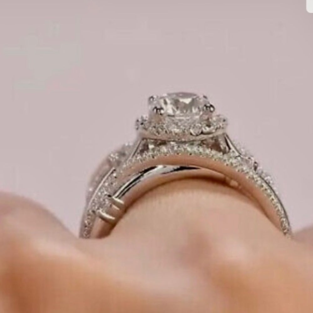 Faux Diamonds- Cubic Zirconia 925 Silver Filled Ring