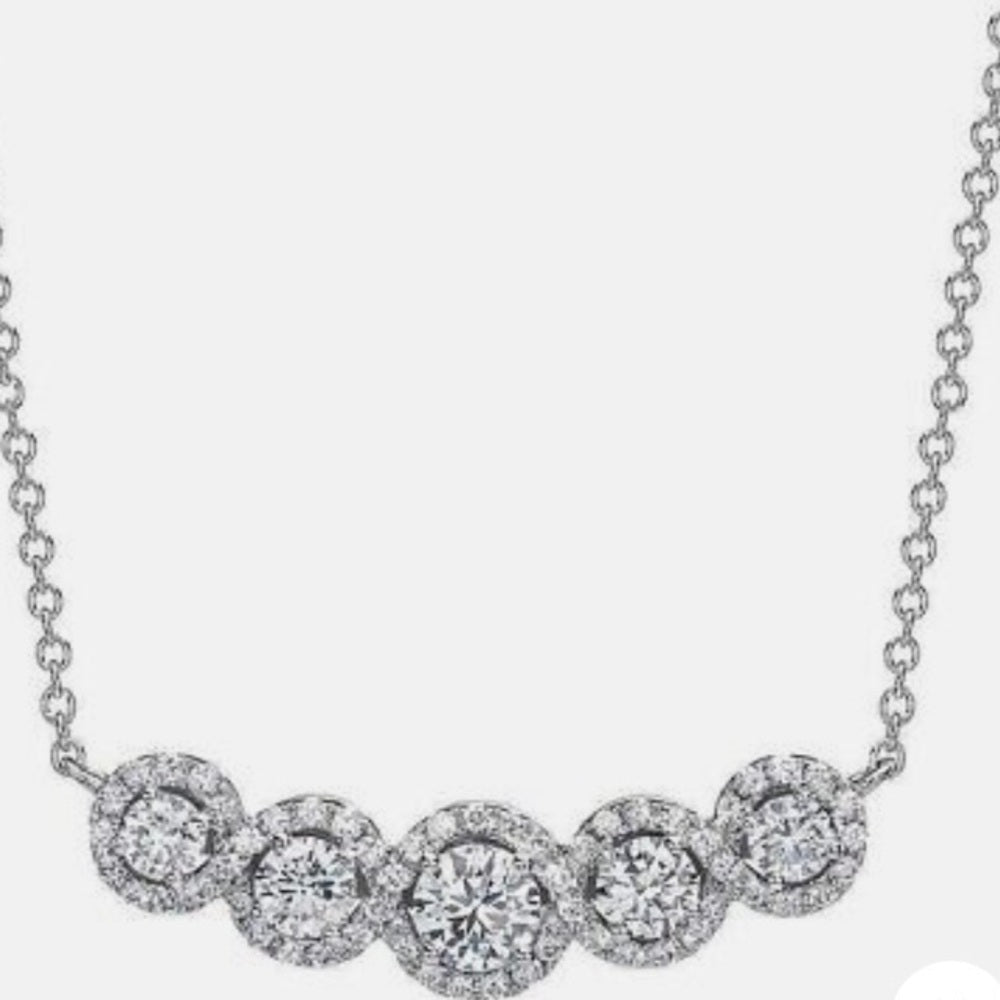 Faux Diamonds-Cubic Zirconia 925 Silver Filled Chain Necklace