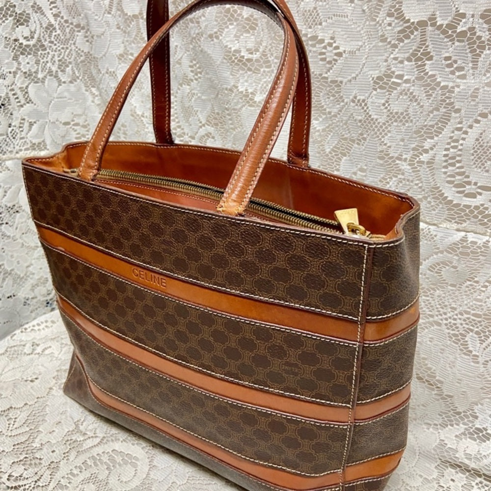 Celine Brown Macadam Handbag 10in x 12in x 4.5in (GM)