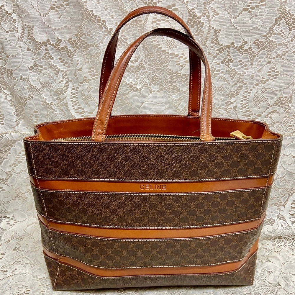 Celine Brown Macadam Handbag 10in x 12in x 4.5in (GM)